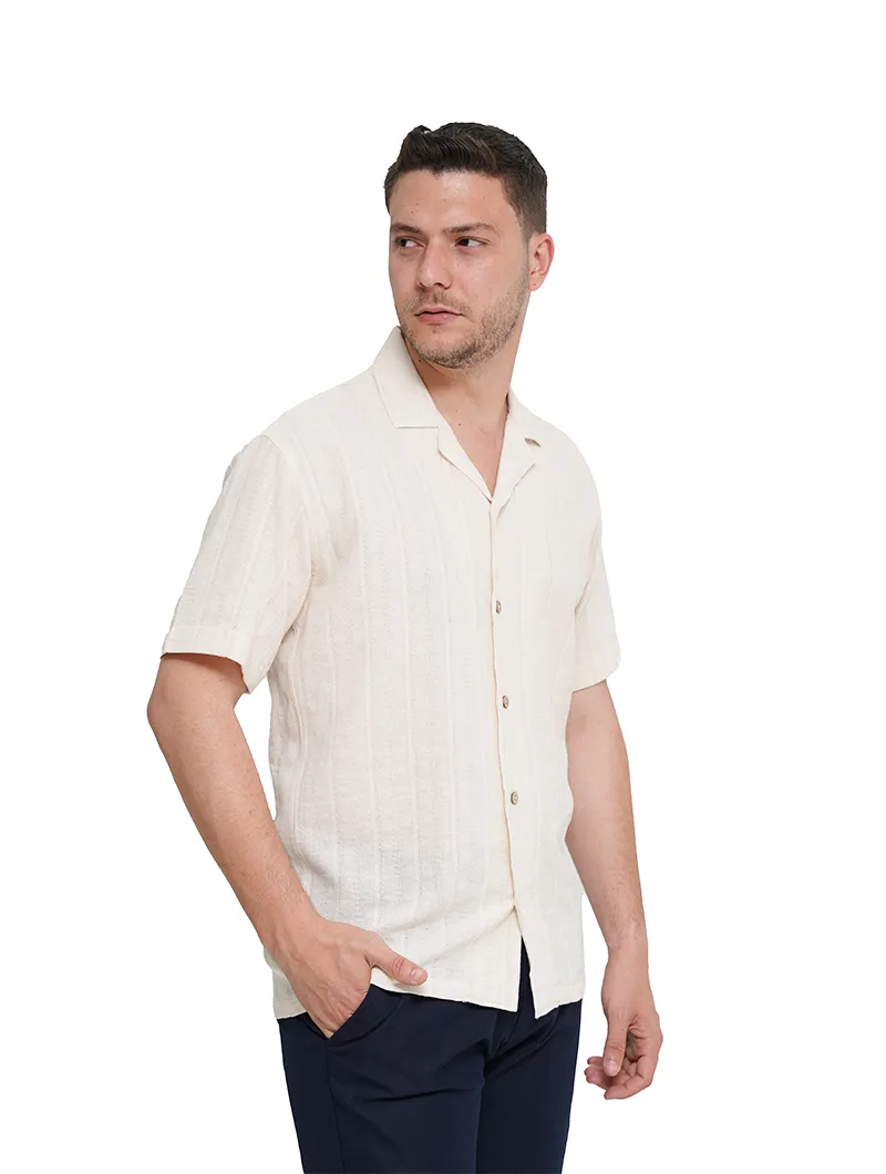 Chemise à manches courtes avec lin